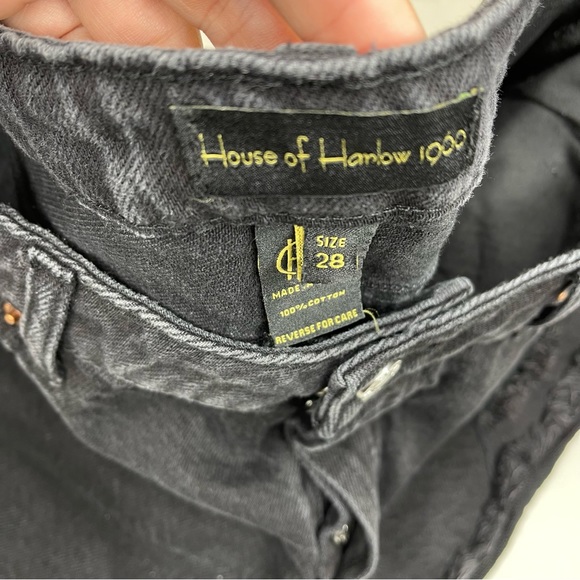House of Harlow 1960 Black Button Fly Denim Cut Off Shorts Size 28 - Picture 4 of 9